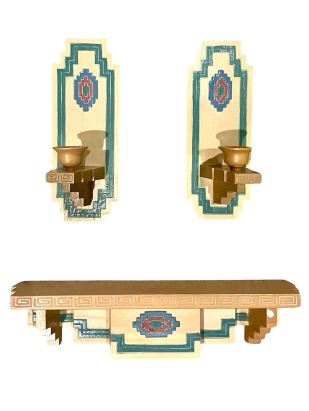90s Vintage 3 Piece Burwood Home Interiors Southwestern Wall Decor Set USA 1995